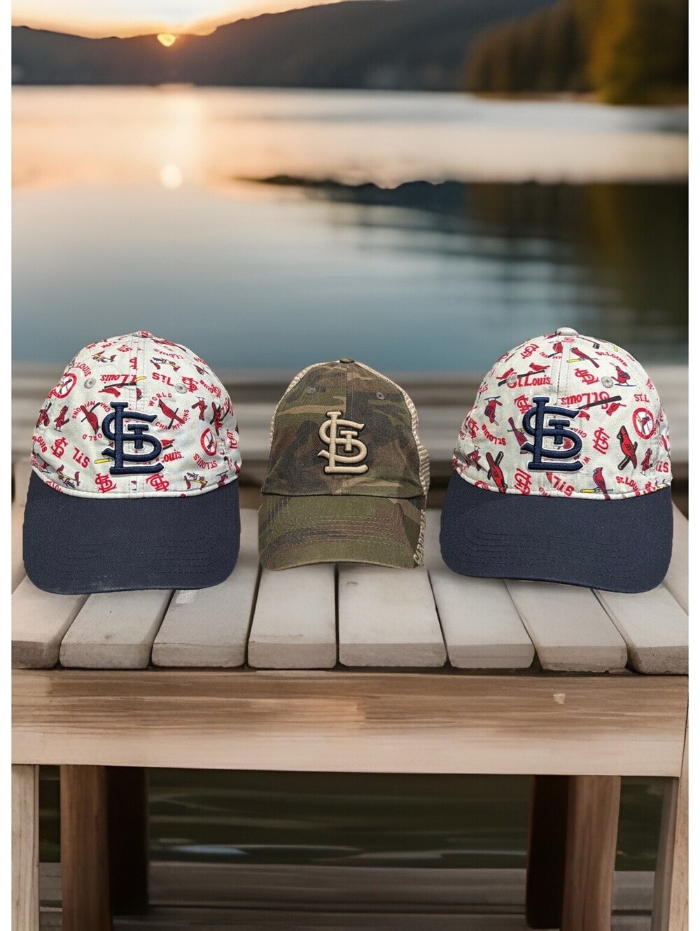 St Louis Cardinals Busch Stadium MLB Baseball Cap Lot Of 3